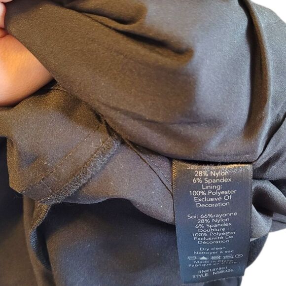 Kobi Halperin Black Floral Embroidered Stretch Knit Dress Size M - Picture 5 of 5